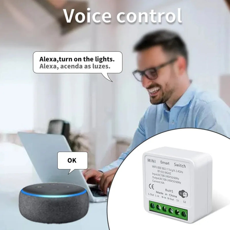 Tuya WiFi Smart with Gang Switch For Lighting RF433MHz Wireless Switch Smart Life APP Voice Control Work With Alice Alexa Google