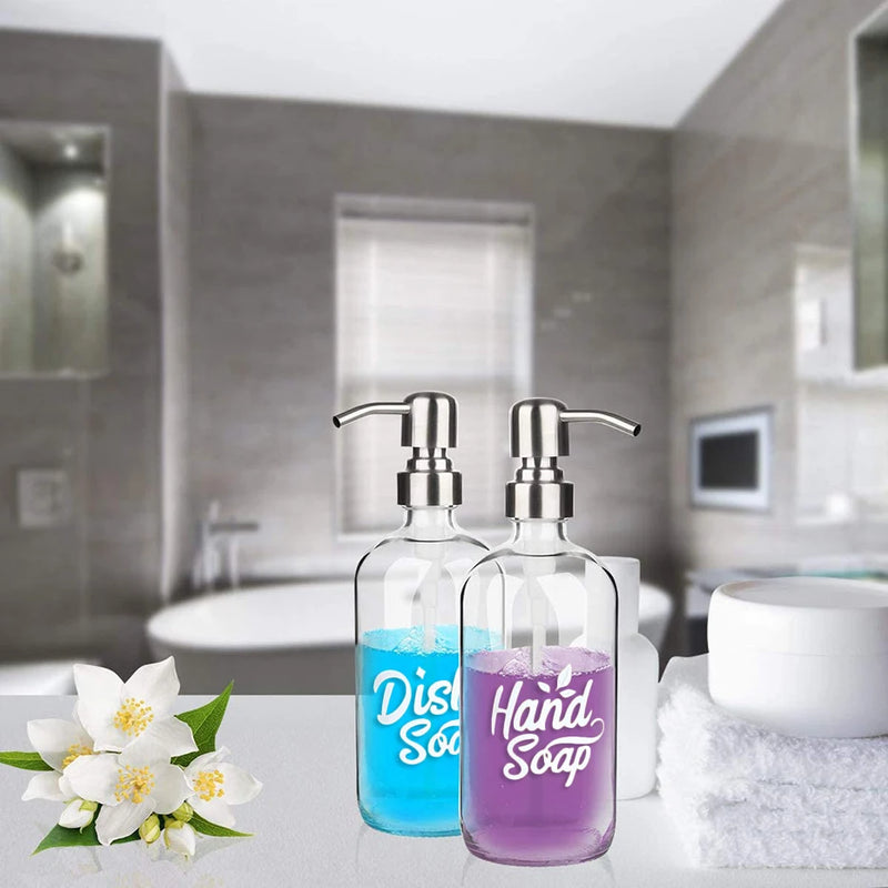 2PCS DISH SOAP HAND SOAP Labels Kitchen Bathroom Dispenser Bottle Stickers White/Black Waterproof Labels for Dish and Hand Soap