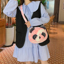 Winter Panda Crossbody Bag for Women Girls Kawaii Plush Shoulder Bag Furry Desinger Handbag Purse Soft Cute Fluffy Messenger Bag