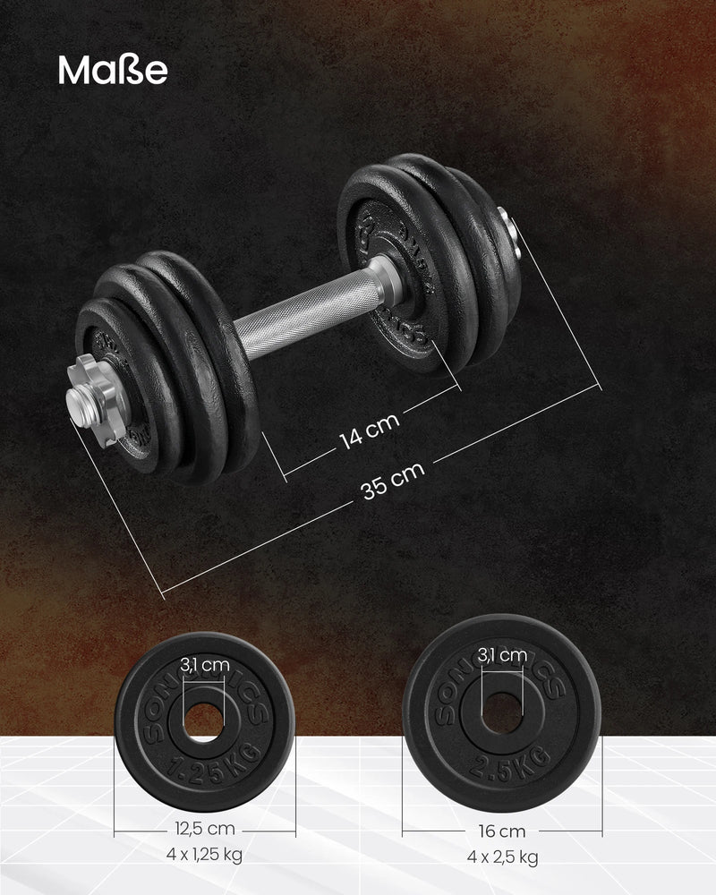 SONGMICS Dumbbell SYL20/30/40T cast iron dumbbell set 20/30/40 kg adjustable