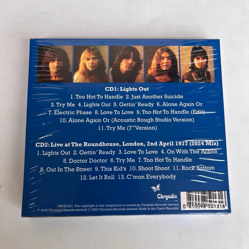 Classic Rock Band UFO Phil Mogg Music CD Lights Out Album 2pcs Music Record Cosplay Compact Disc Walkman Car Soundtracks Box