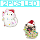 1-5PCS New Christmas LED Shoe Charms,Cute Santa Claus Cat & Dog Pin Accessories for Sandals,Shoe Clogs Buckle Christmas Gifts