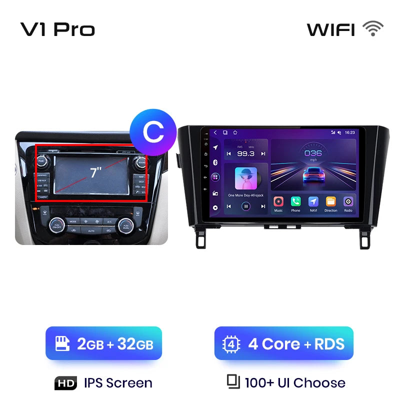 Junsun V1 AI Voice Wireless CarPlay Android Auto Radio for Nissan Qashqai J11 X-Trail 3 T32 2013-2017 4G Car Multimedia GPS 2din