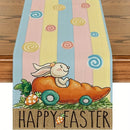 2024 Easter Rabbit Table Runner Linen Bunny Dining Table Cloth Placemat Spring Holiday Happy Easter Decoration For Home Kitchen