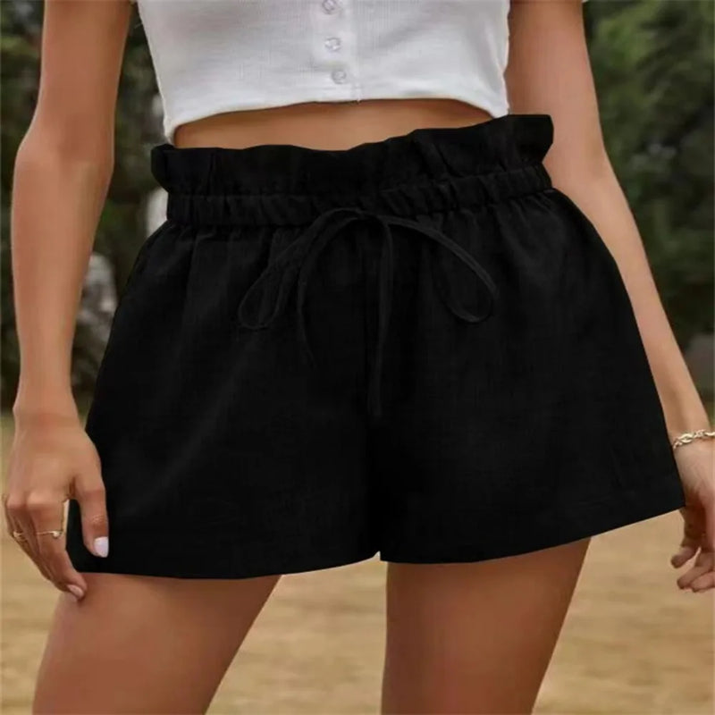 Leisure and Comfortable Shorts for Women Summer New High Waist Lace Loose Wide Leg Pants for Women