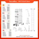 SucceBuy Multi-Purpose Folding Ladder 7-in-1 Tall Step Ladder A Frame Adjustable Telescoping for Household Outdoor Work