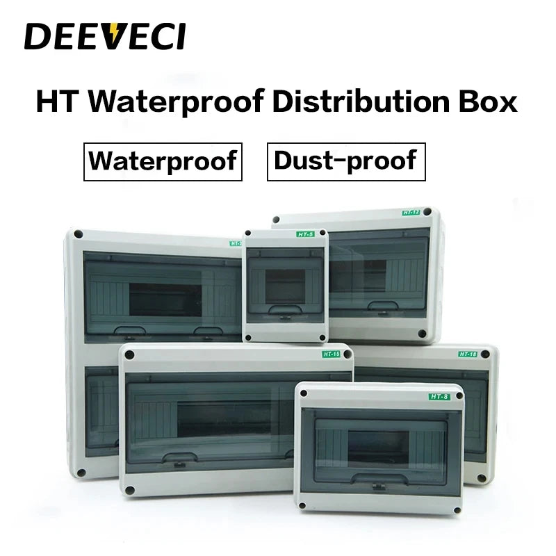 HT-5/8/12/15/18/24 Plastic Distribution Box Waterproof MCB Box Panel Installation Distribution Box Waterproof Junction Box