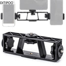 3-Position Stand Clip Bracket Holder Mobile Phone Clamp Tripod 1/4" Mount for Smartphones Mic Fill Lights Live Broadcast