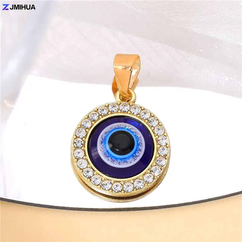 New Crystal Blue Evil Eye Charms Amulet Pendants For Jewelry Making Accessories DIY Designer Bohemia Style Necklaces Supplies
