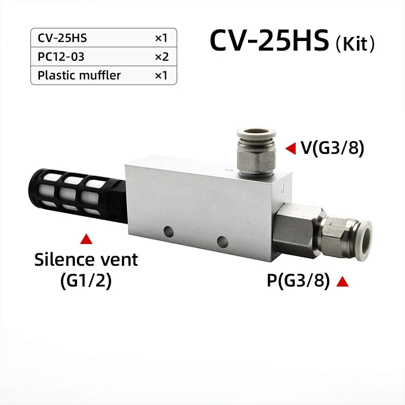 Vacuum Generator Air Exhaust Ejector Pressure Pneumatic ACV CV-10 15 20 25 Negative Control Valve wyrzutnik prozniowy