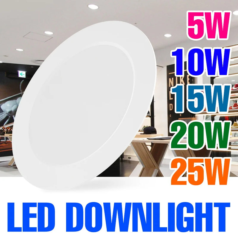 25W LED Downlight Recessed Round Ceiling Lamp 220V Spotlight For Home Indoor Living Room Bedroom 5W 10W 15W 20W 6000K Cold White