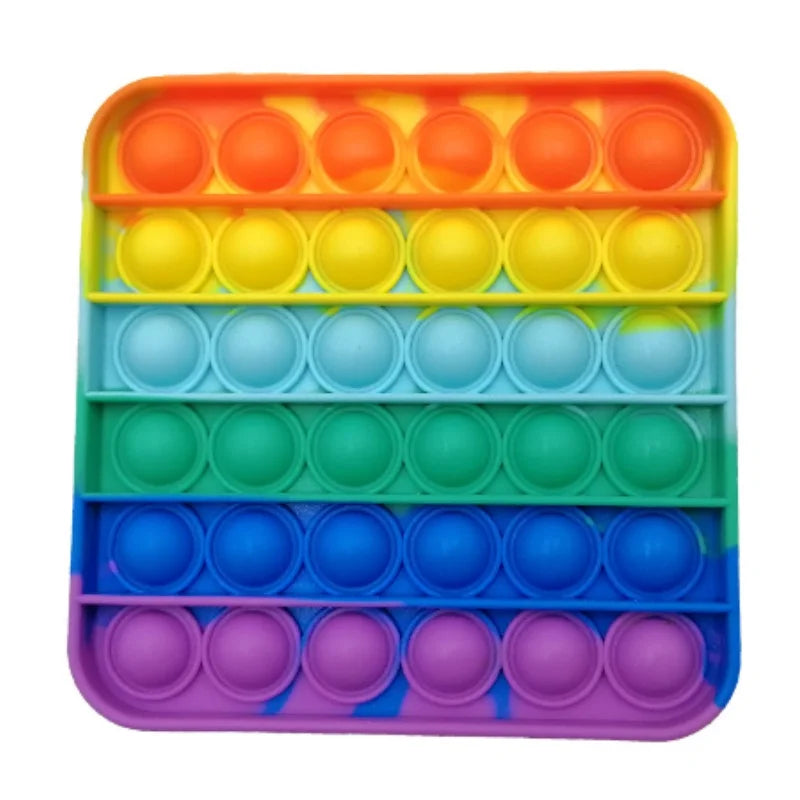 Pop Reliver Stress Souptoy Rainbow Colorful Push Bubble Antistress Adult Children Simple Dimple Relieve Autism Toy Party Gift AM