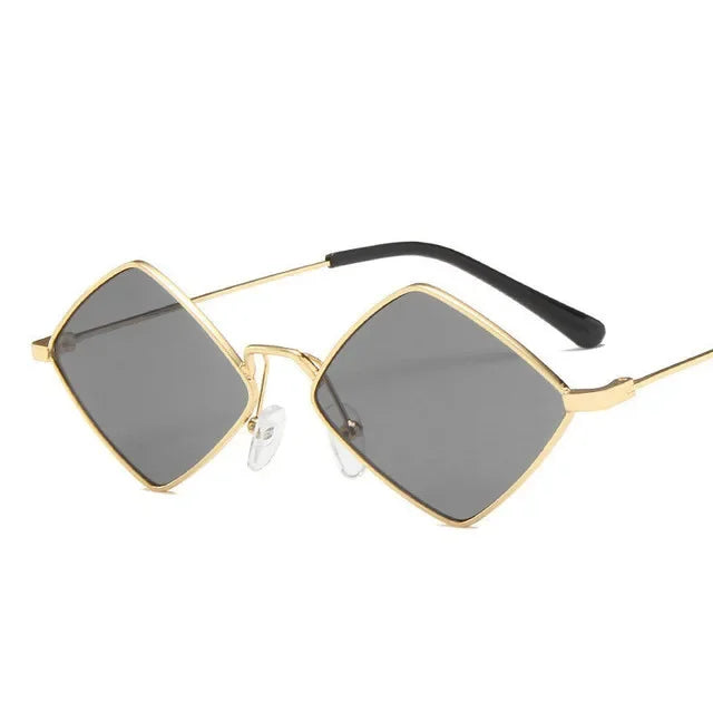 Women Metal RhombusSunglasses 2024 Men Vintage  Irregular Small Frame Sun glasses  Uv400 Ladies Goggle Oculos Gafas De Sol