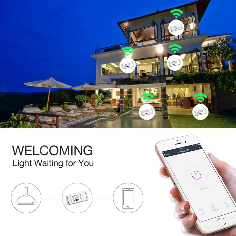 MOES DIY Bluetooth Wi-Fi Smart Light Switch  Timer Smart Life APP Wireless Remote Control Works with Alexa Google Home