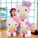 Cute Kawaii Hello Kitty Plush Dolls With Strawberry Cat Stuffed Soft Toys Cushion Sofa Pillow Birthday Gift Room Decor 30-70cm