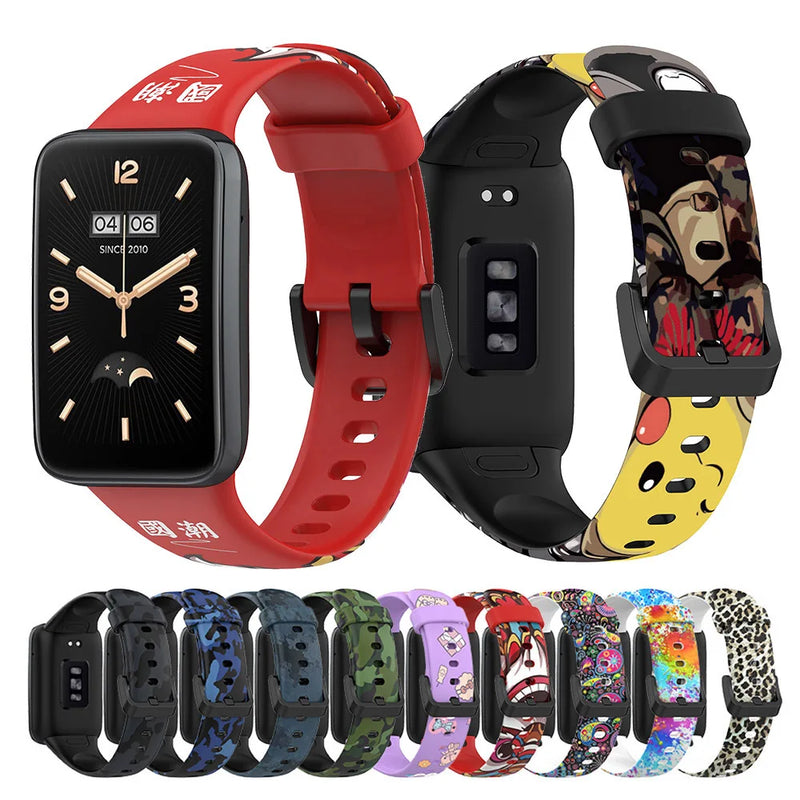 Printed Silicone Strap for Xiaomi Mi Band 7 Pro Smart Bracelet Wristband Accessories