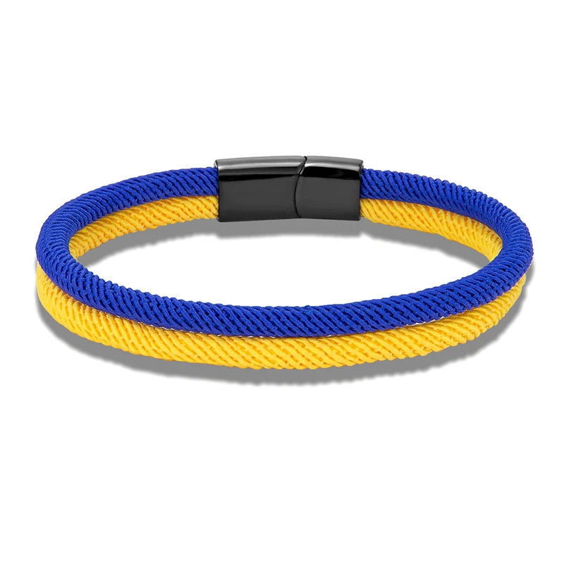 Ukraine Bracelets for Women Men Ukrainian National Flag Color Yellow Blue Woven Rope Bracelets Couple Jewelry Украинский браслет