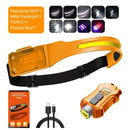COB LED Sensor Headlamp USB Rechargeable Flashlight Built-in 1200 MAh Battery  5 Lighting Modes Torch Outdoor Camping Lantern