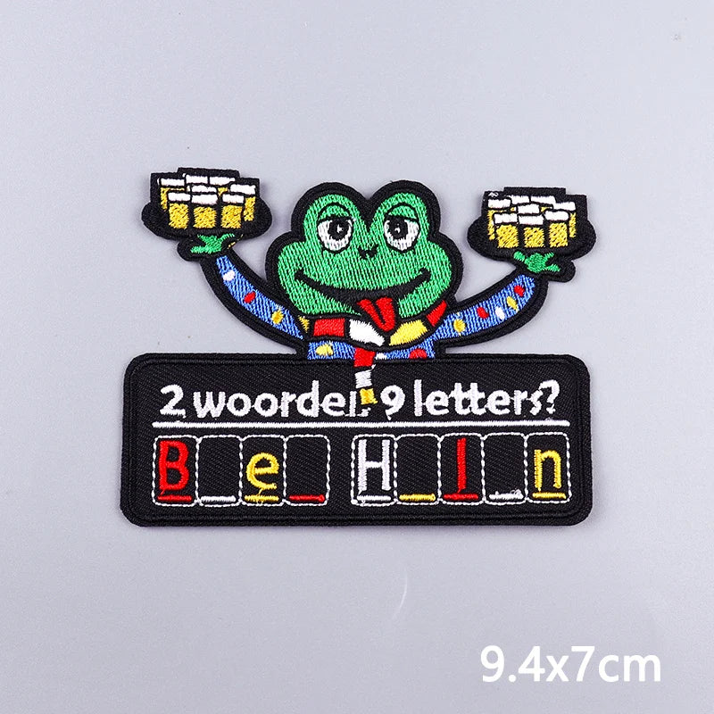 2024 Netherland Oeteldonk Emblem Embroidery Patches For Clothes Carnival Frog Iron On Patch Thermoadhesive Patch For Gift DIY