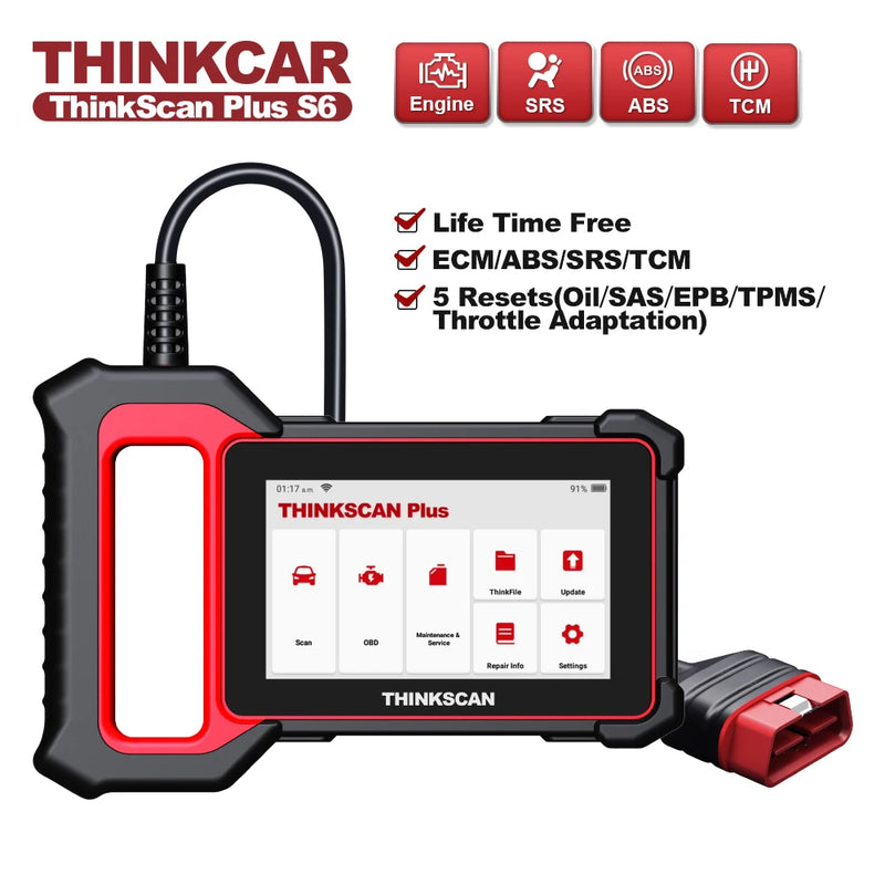 THINKCAR Thinkscan Plus S6 S5 OBD2 Scanner Engine ABS SRS TCM System Diagnosis Code Reader Diagnostic Scan Tool Car Scanner