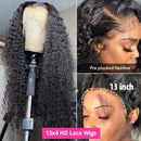 Deep Wave 13x6 HD Transparent Lace Front Human Hair Wigs Brazilian Water Wave 13x4 Lace Frontal Wig For Women 4x4 Lace Wigs