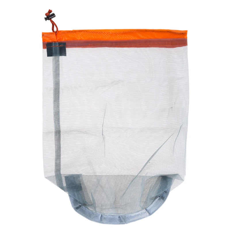 Camping Sports Mesh Storage Bag Ultralight Travel Stuff Sack Drawstring Storage Bag Traveling Organizer Portable Outdoor Tool