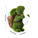 Easter Bunny Green Straw Doll Decor Moss Rabbit Egg Carrot Table Ornament Easter Spring Garden Simulated Rabbit Statue Home Deco