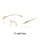 Ruiao rimless sunglasses UV400 fashion square metal glasses for men women designer man's brand sun glasses shades for outdoor