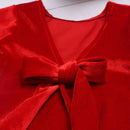 Ylsteed Newborn Christmas Photography Clothes Baby Girl Back Bow Red Romper with Rabbit Headband