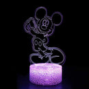 Disney Mickey Minnie Mouse 3D LED Lamp Anime Figures Night Light Table Lamps USB Sleep Neon Lights Home Decor Kids Birthday Gift