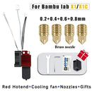 For Bambu P1P/X1C  Hotend Kit Hardened Steel Nozzle for Bambulab P1s Upgrade Hotend With Fan Complete for Bambu Lab X1 Carbon