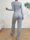 2024 Autumn Winter Homewear Women Pajamas Set Long Sleeves Shirt Trousers 2 Pieces Sexy Lace Pijamas Sleepwear Loungewear