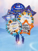 6pcs 18inch English Spanish Happy Father's Day Round Star Balloons Best Dad Helium Balloon Papa Father's Day Party Decorations