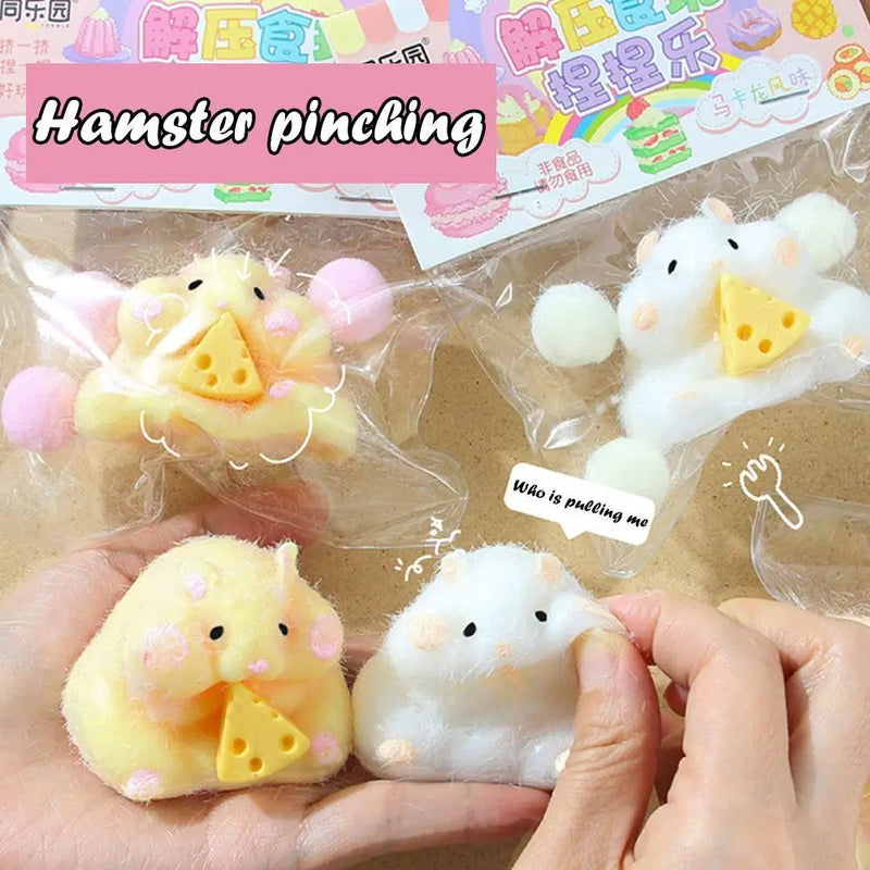 1pc TPR Soft Rubber Solid Hamster Pinching Decompression Toys Cute Pet Cartoon Little Mouse Squeeze Toys For Kids Gift