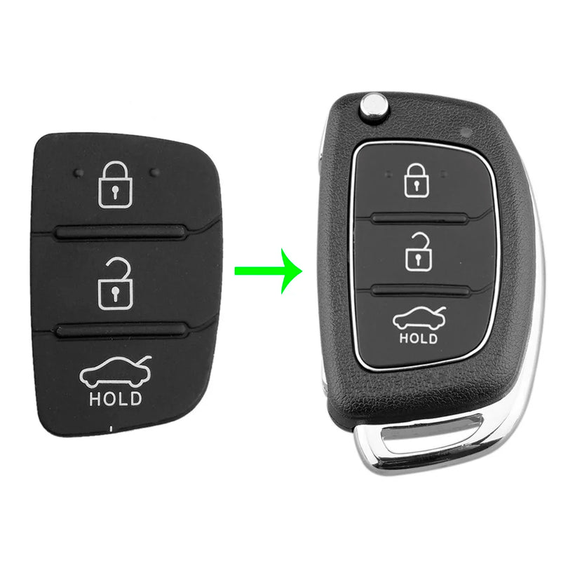 10-1PCS Replacement 3 Buttons Remote Key Fob Case Rubber Pad For Hyundai I10 I20 I30 IX35 Kia K2 K5 Rio Sportage Flip Key Parts