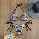 Nadanbao Sexy Knit Floral Print Bikini Sets Swimwear Women Brown Backless Fashion Swimsuit Female Halter Beach Party Bikini
