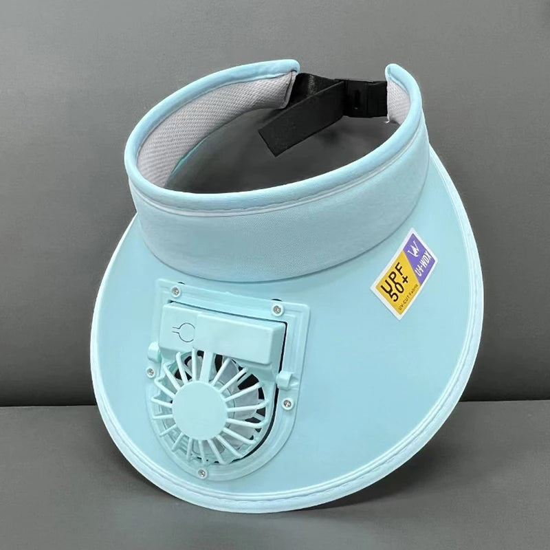 Breathable Cooling Fan Hat Sunscreen Fan Sun Visor Hat Fishing Hat Cooling Peaked Cap Hat Usb Charging Hat Fan For Sport Sunhat