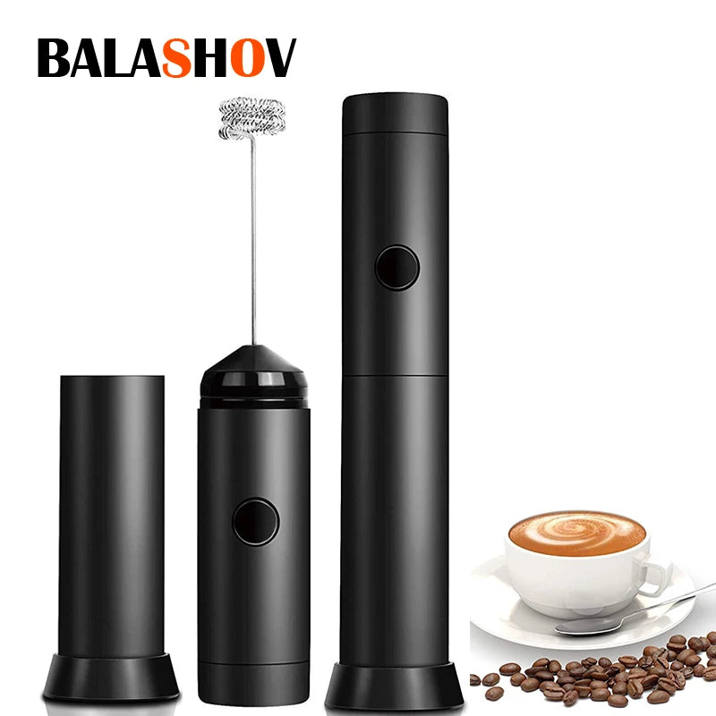 Electric Milk Frother Multifunction Powerful Double Spring Eggbeater Household Milk Mixer Coffee Latte Cappuccino Kitchen Tool