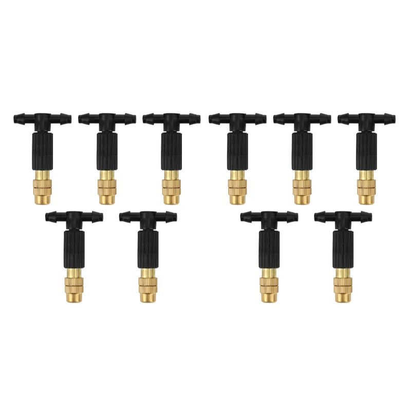 5-100Pcs Outdoor Misting Cooling System Garden Irrigation Watering 1/4'' Brass Atomizer Nozzles 4/7mm Hose Garden Sprinkler Head