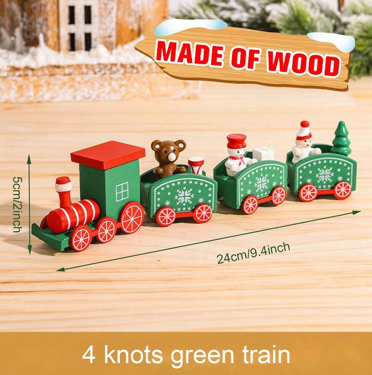 Wooden/Plastic Train Christmas Ornament Merry Christmas Decoration For Home 2024 Xmas Gifts Noel Natal Navidad New Year 2025