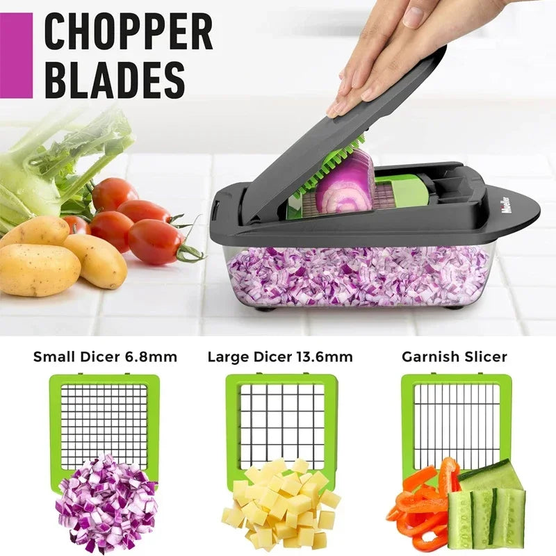 Vegetable Chopper Veggie Chopp 14/16in1 Food Chopper Kitchen Gadgets Slicer Dicer Cutter Carrot Garlic Chopper with Container