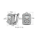 2020 Square 925 Silver Needle Jewelry Big Crystal Stduy Earring for Woman New Gift Wholesale Brincos Boucle D'oreille Femme