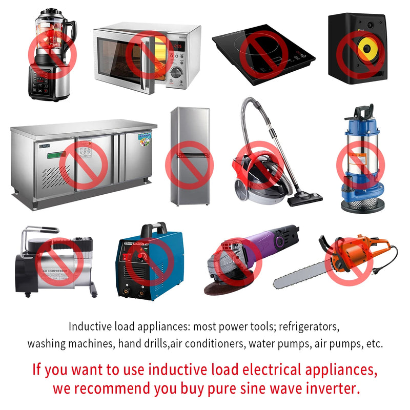 2000W Car Power Inverter 12V DC to 110V/220V 60HZAC Converter with Dual USB Quick Car Charger Adapter(Red)