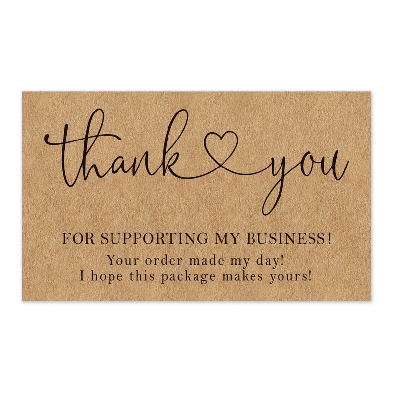 50Pcs Kraft Thank You Cards Small Business Supplies for Boutique Shops Thank You For Shopping Cards