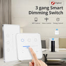 Zemismart Zigbee EU US Dimmer Light Switch 3 Gang With Neutral Interruptor Work with Tuya Alexa Google Home Smart Life App