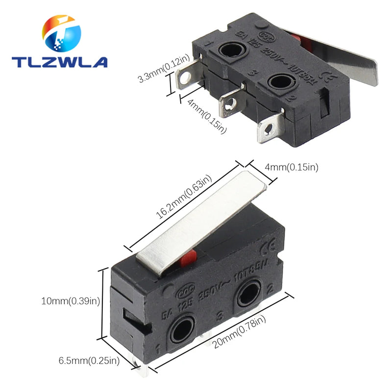 10PCS Limit Switch 3 Pin N/O N/C High quality All New 5A 250VAC KW11-3Z Micro Switch