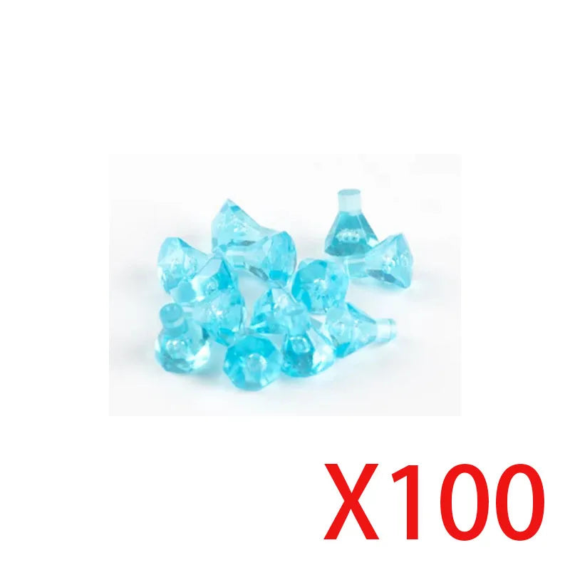 MOC Building Blocks Figures Accessories Cash Dollar Coin Bag Model Gold Silver Bar Colored Diamond Treasure Box Series Coffer