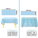 Disposable Table Skirts with Tablecloth Ruffled Plastic Table Skirt for Wedding Party Birthday Business Events Baby Shower White