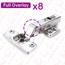 KAK 8 Pieces Stainless Steel Cabinet Hinges Soft Closing Hydraulic Door Hinge Damper Buffer Kitchen Cabinet Furniture Hardware
