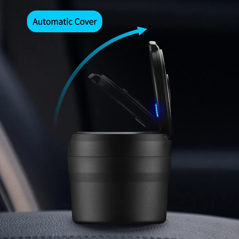 Car Ashtray Auto Pop Lid Ashtray Portable Mini Ashtray Car Interior Ashtray with LED Light Car Accessories